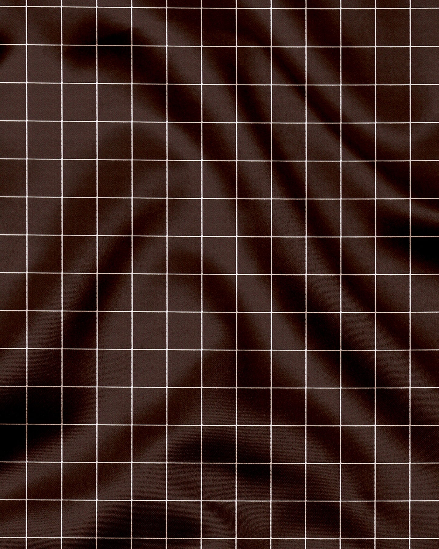 Peat Brown And Salt White Graph Checks Designer Cotton Shirt