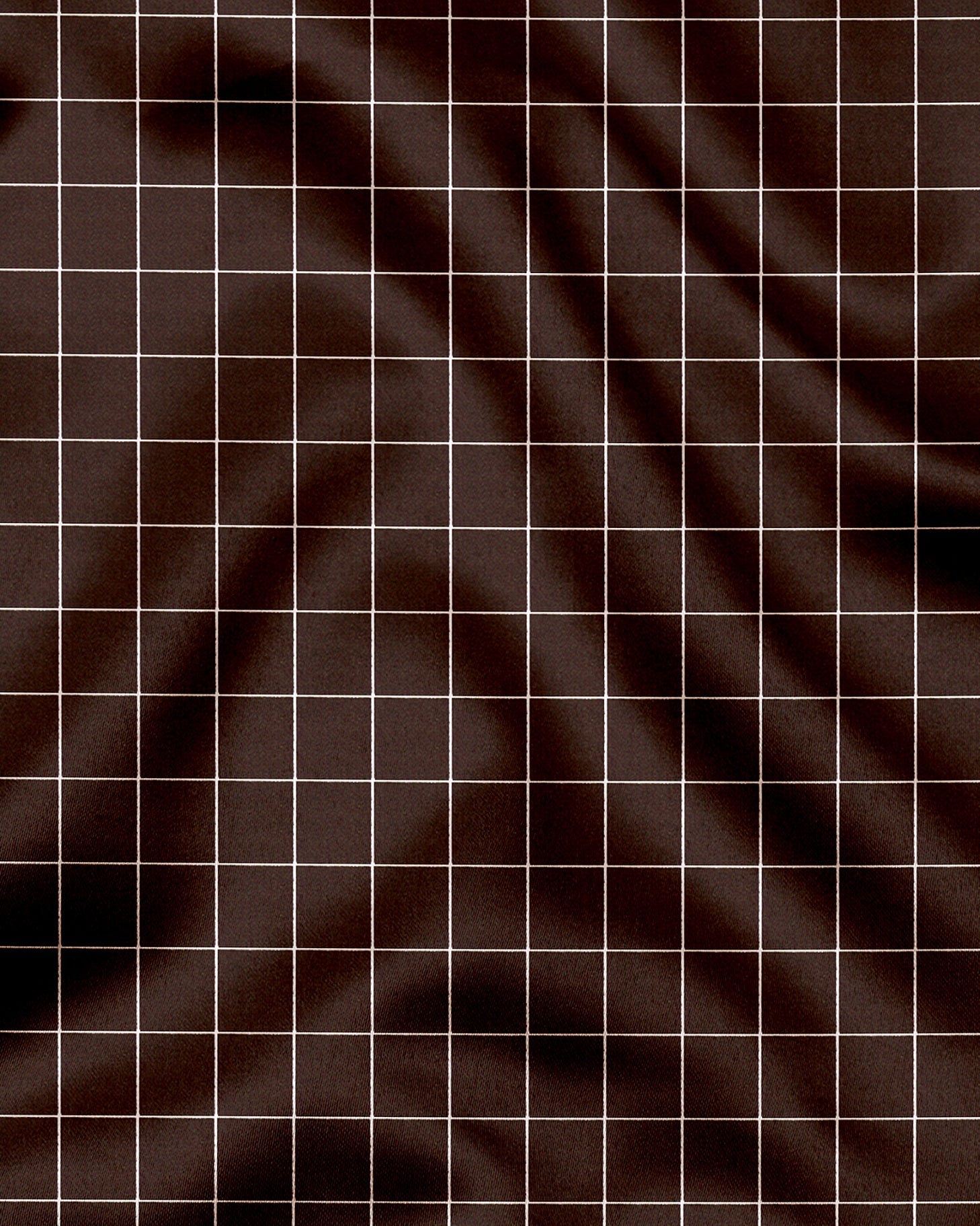 Peat Brown And Salt White Graph Checks Designer Cotton Shirt