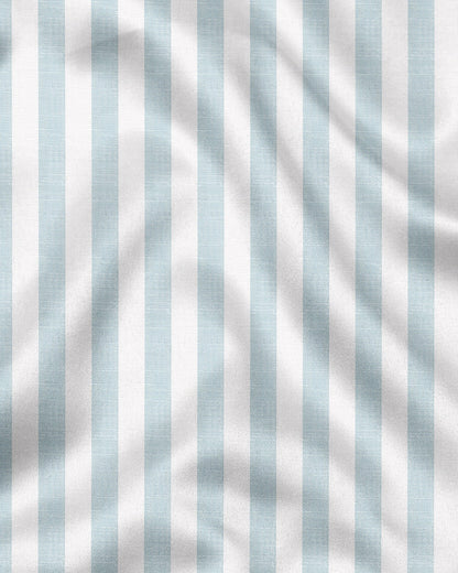 White and Gossamer Green Stripes Cotton Linen Shirt