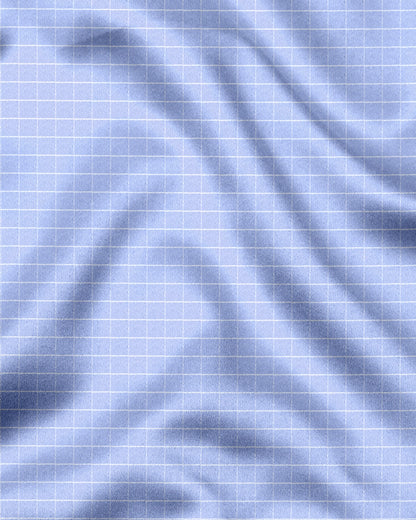 Hawkes Blue and Snow White Checks Designer Cotton Shirt
