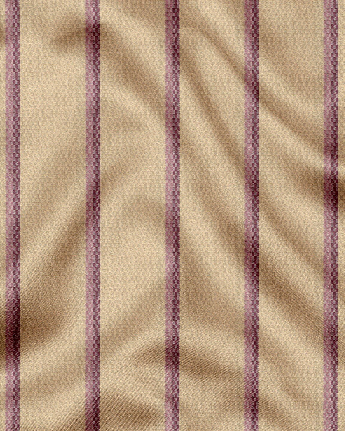 Beige with Millennial Pink and Mellow Mauve Pink Jacquard Stripes Premium Egyptian Giza Cotton Shirt