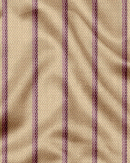 Beige with Millennial Pink and Mellow Mauve Pink Jacquard Stripes Premium Egyptian Giza Cotton Shirt