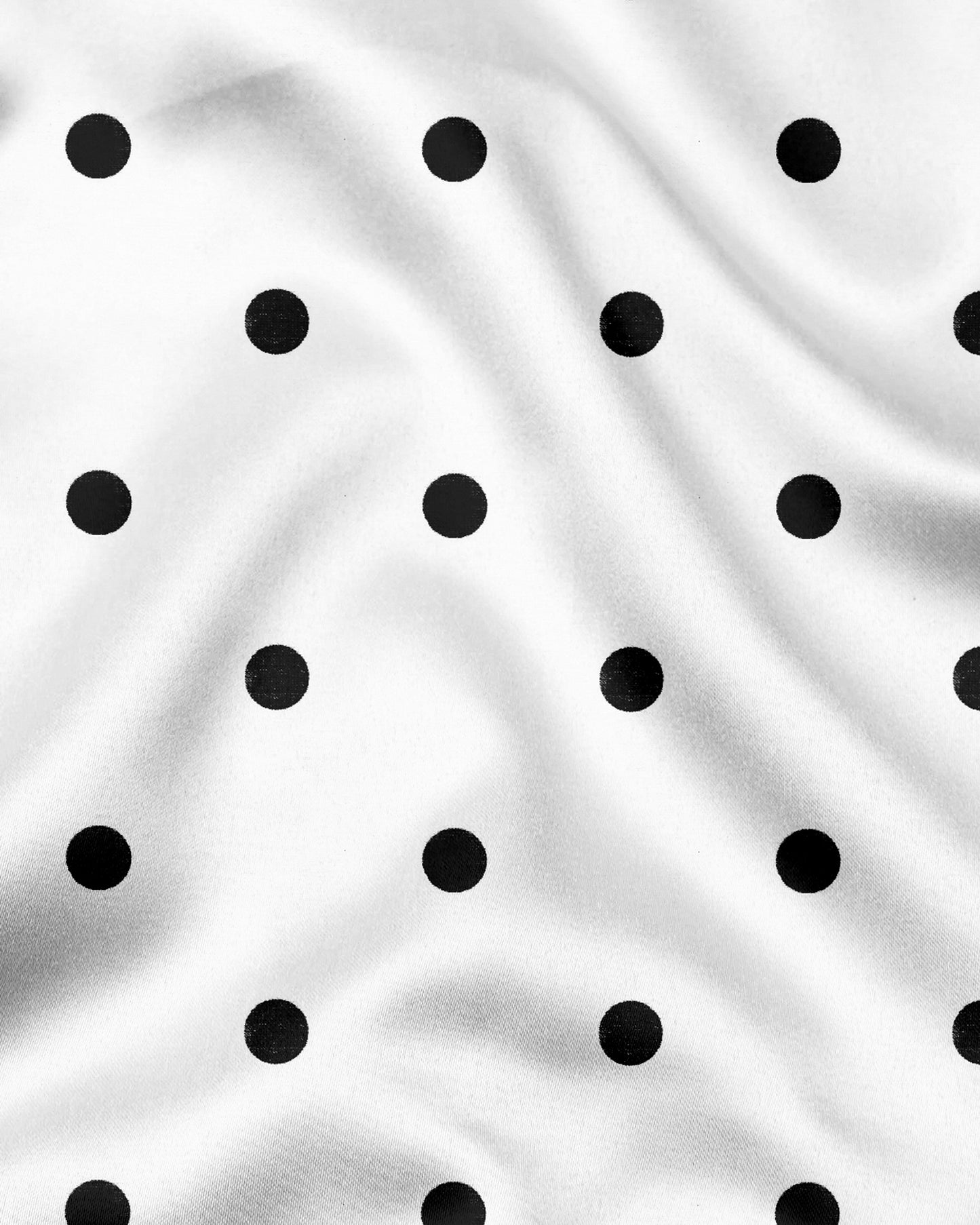Wisteria White and Sable Black Polka Dots Printed Designer Cotton Shirt