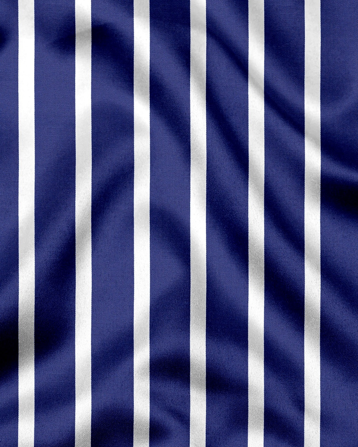 Regal Blue with White Wide Chalk Stripes Designer Cotton Shirt
