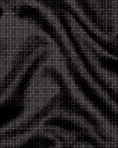 Olive with Espresso Brown and Jade Black Square Jacquard Check 2 Ply Giza Cotton Shirt