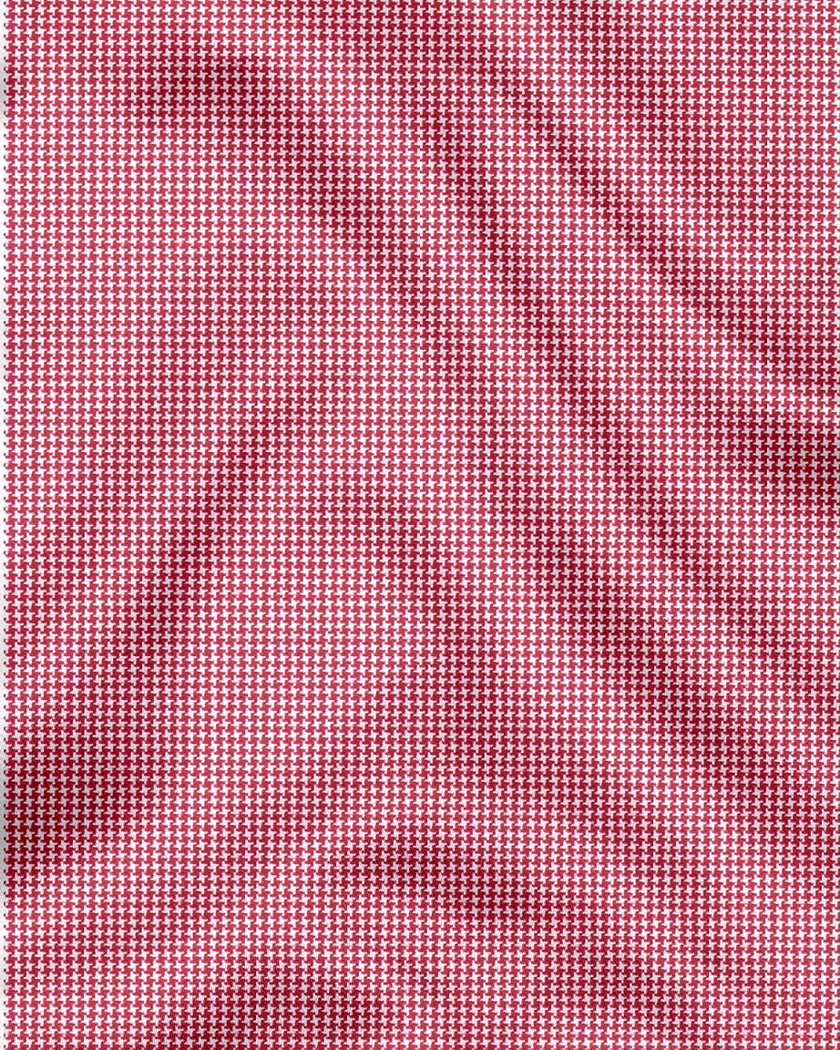 Poinsettia Red and White Ninja Shuriken Printed Designer Cotton Shirt