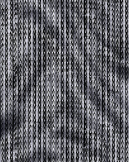 Sable Black and Slate Grey Maple Leaf Printed Broken Stripes Designer Cotton Shirt