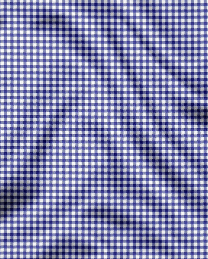 White and Amparo Blue Gingham Checks Cotton Shirt