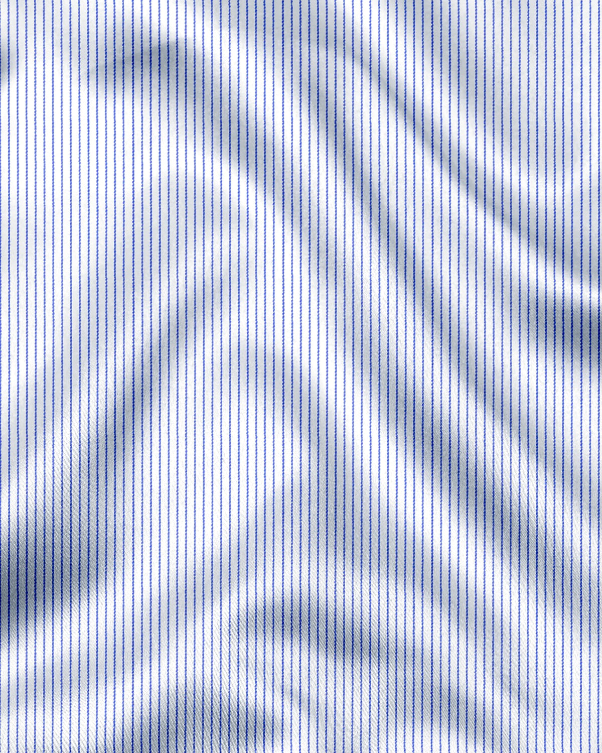 White with Mazarine Blue Stripes Cotton Shirt