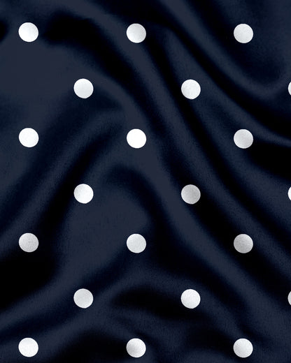 Moonlit Blue and Silk White Polka Dots Printed Designer Cotton Shirt