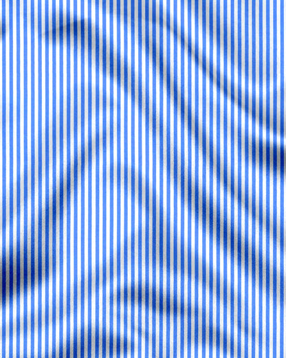 Cornflower Blue and White Pinstripes Premium Cotton Shirt