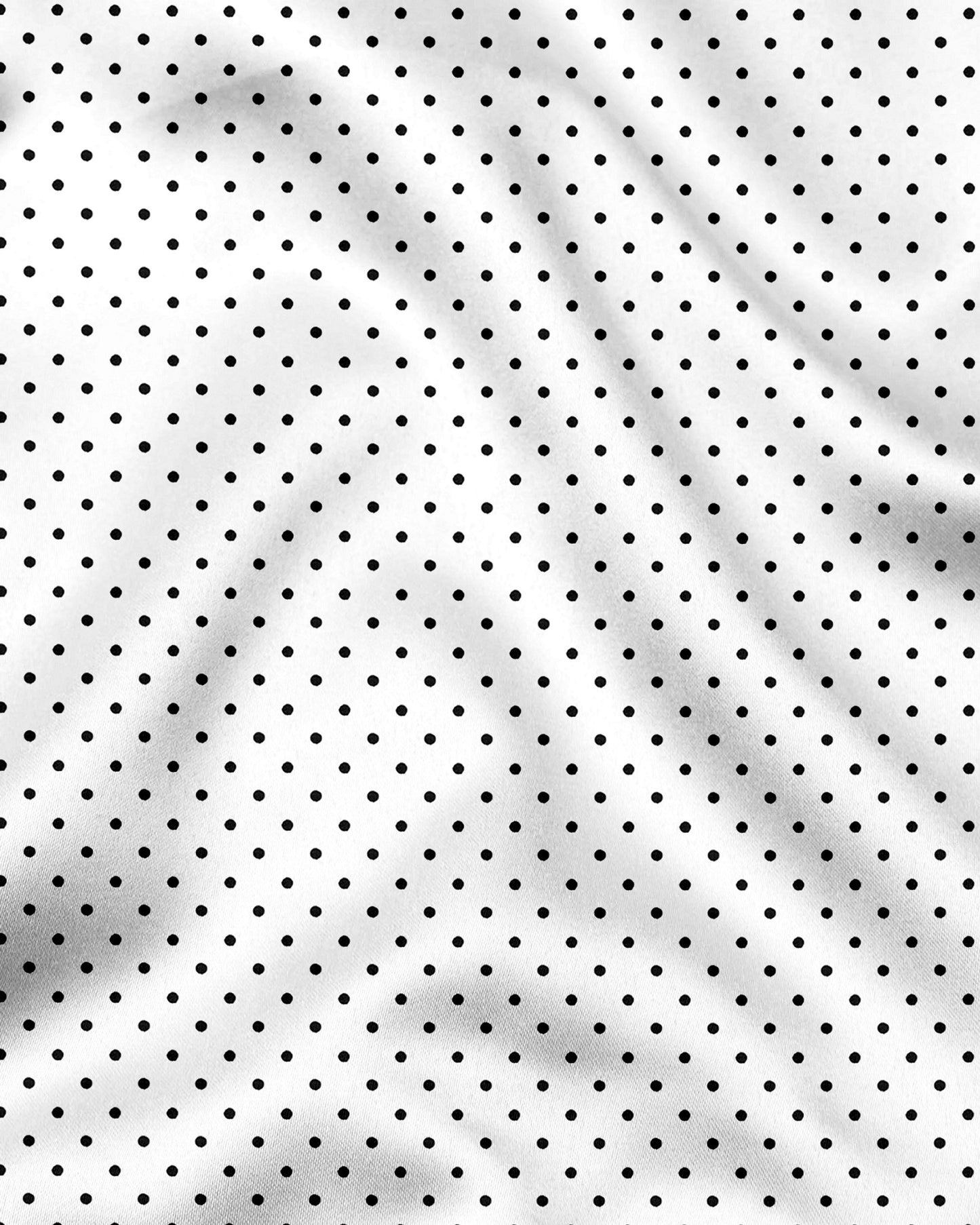 Milk White and Jet Black Polka Dots Printed Designer Cotton Shirt