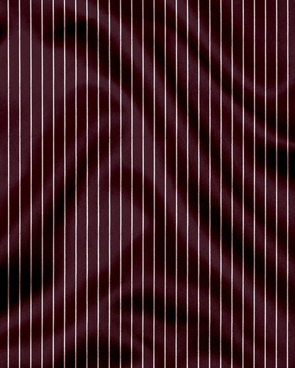 Cordovan Red and Salt White  Pinstripes Designer Cotton Shirt