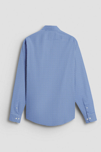 Baleine Blue and White Ninja Shuriken Printed Cotton Shirt