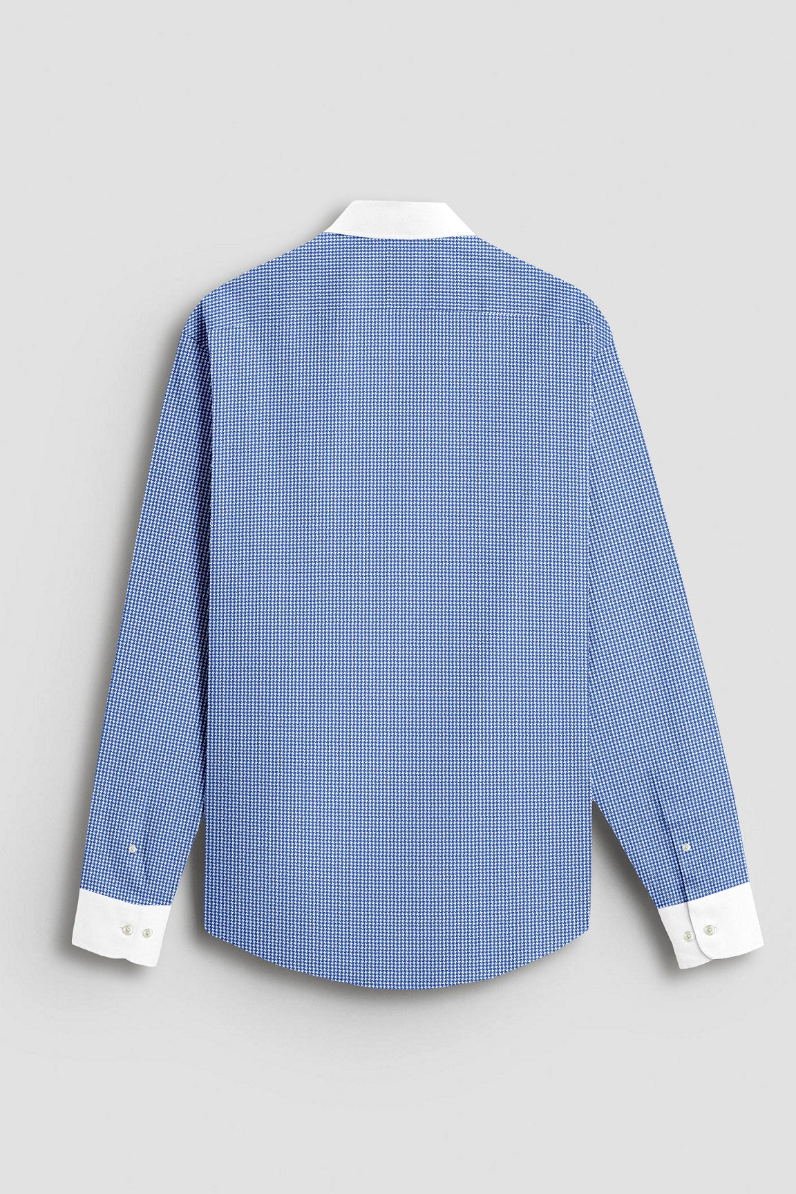 Baleine Blue and White Ninja Shuriken Printed Designer Cotton Shirt