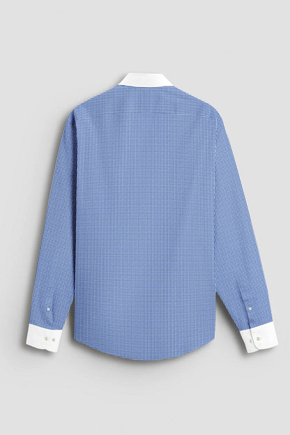 Baleine Blue and White Ninja Shuriken Printed Designer Cotton Shirt