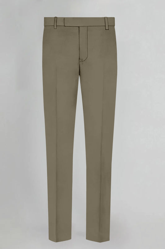 Iguana Green Solid Wool Blend Pant