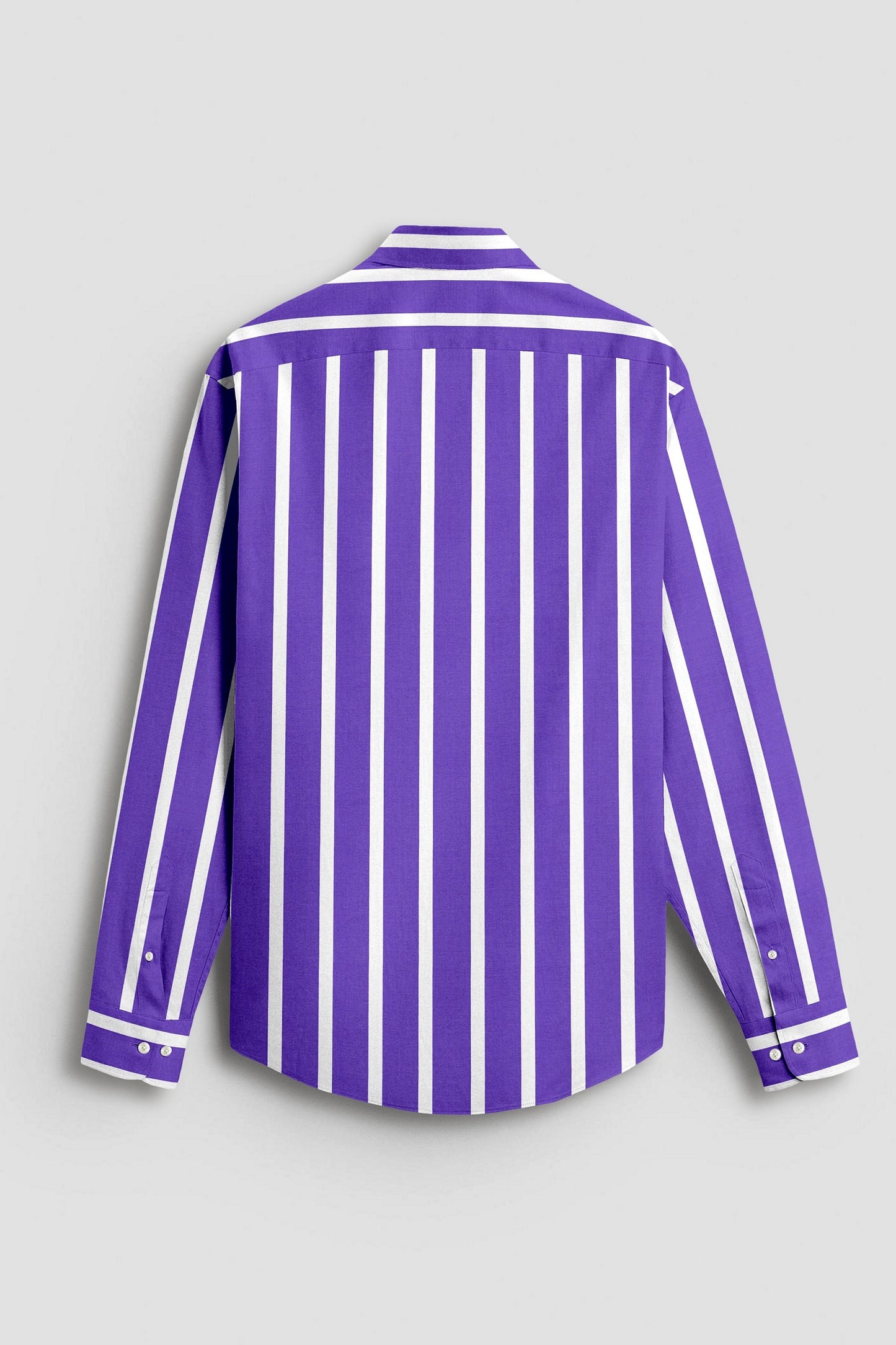 Iris Purple and White Wide Chalk Stripes Cotton Shirt