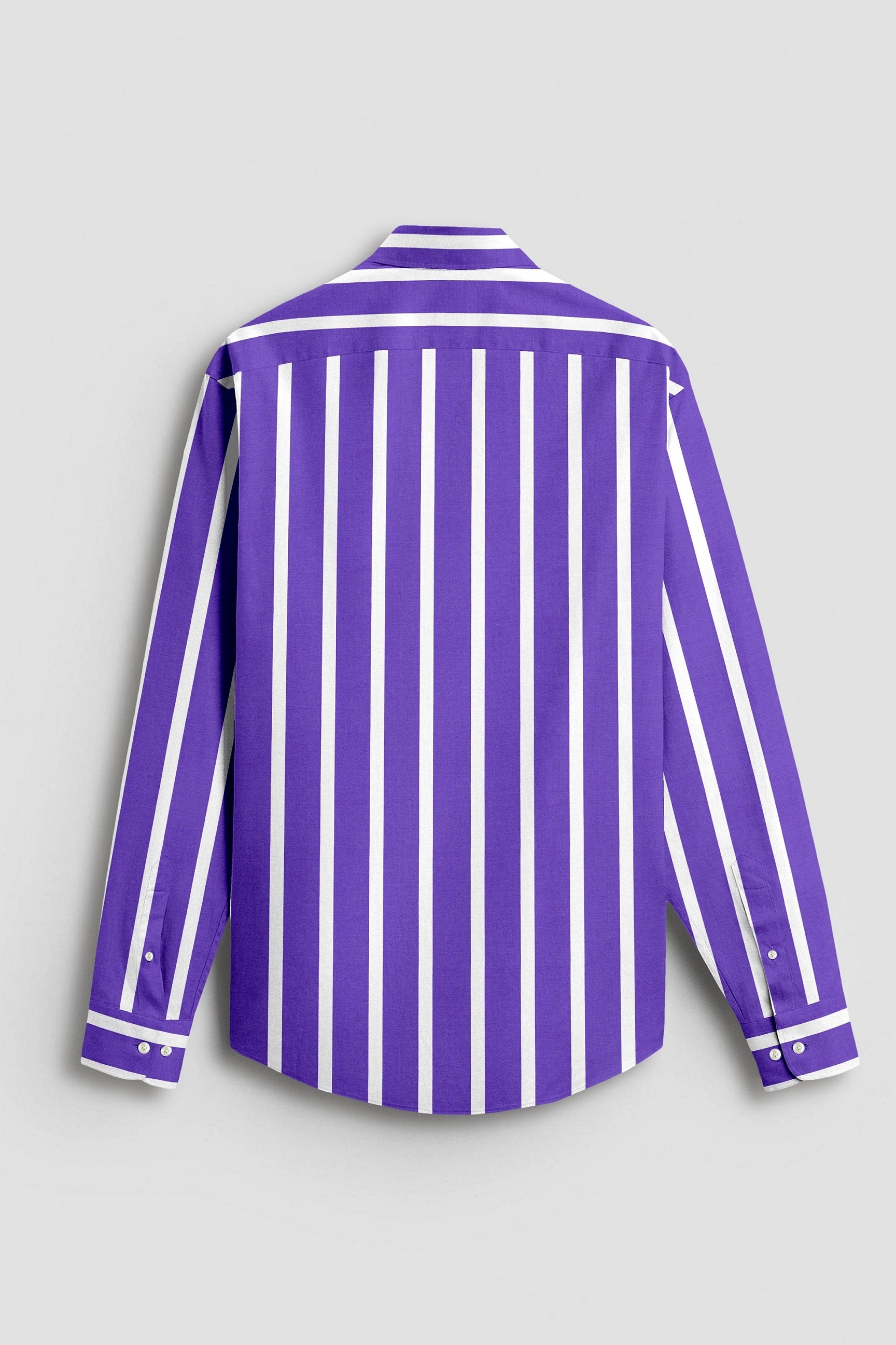 Iris Purple and White Wide Chalk Stripes Cotton Shirt