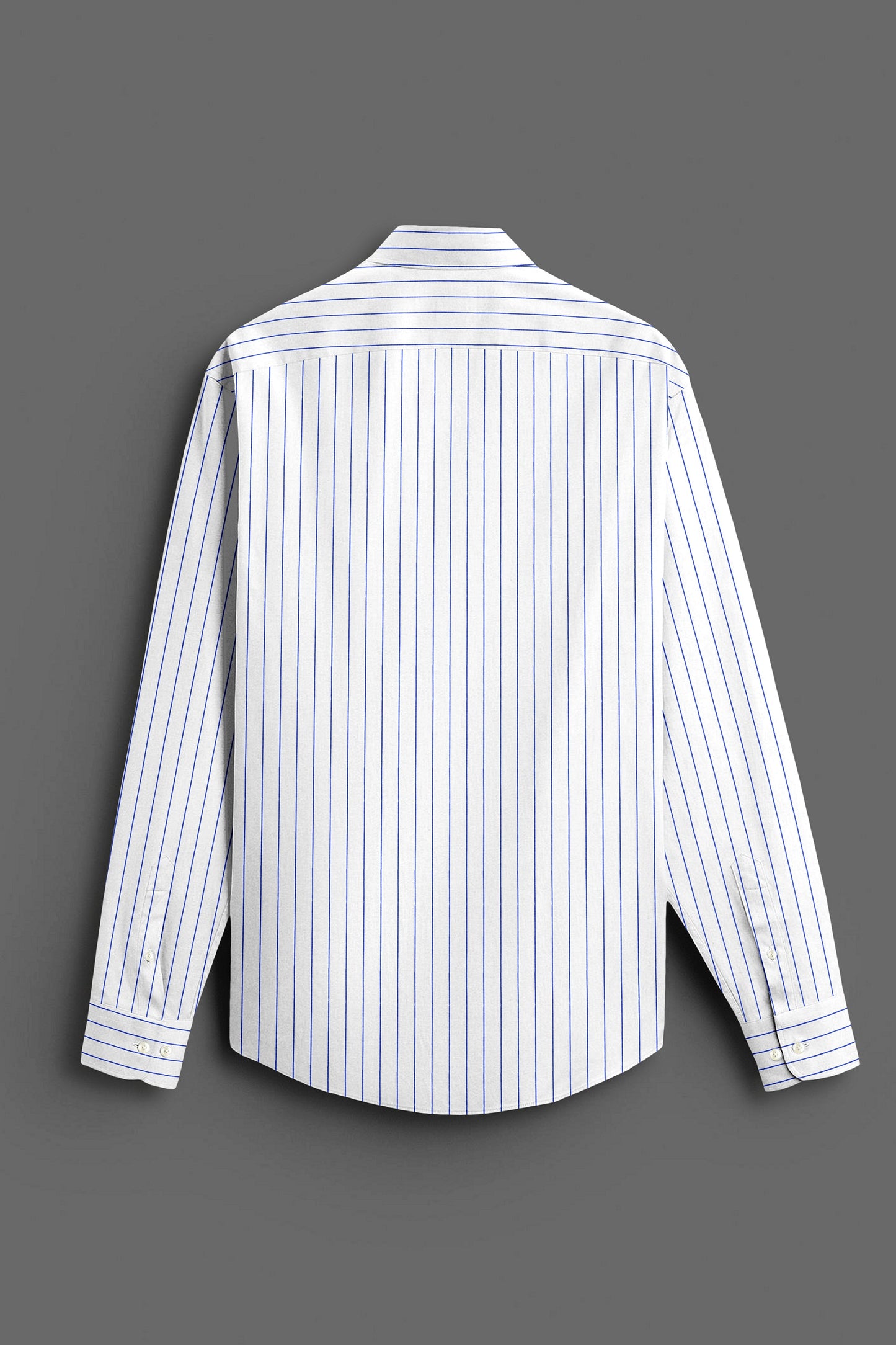 White and Dodger Blue Pin Stripes Cotton Shirt