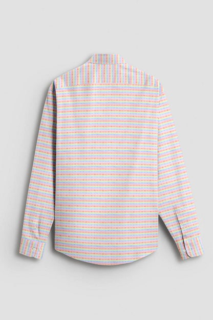 Cradle Pink with Patina Green Jacquard Checks Egyptian Giza Cotton Shirt