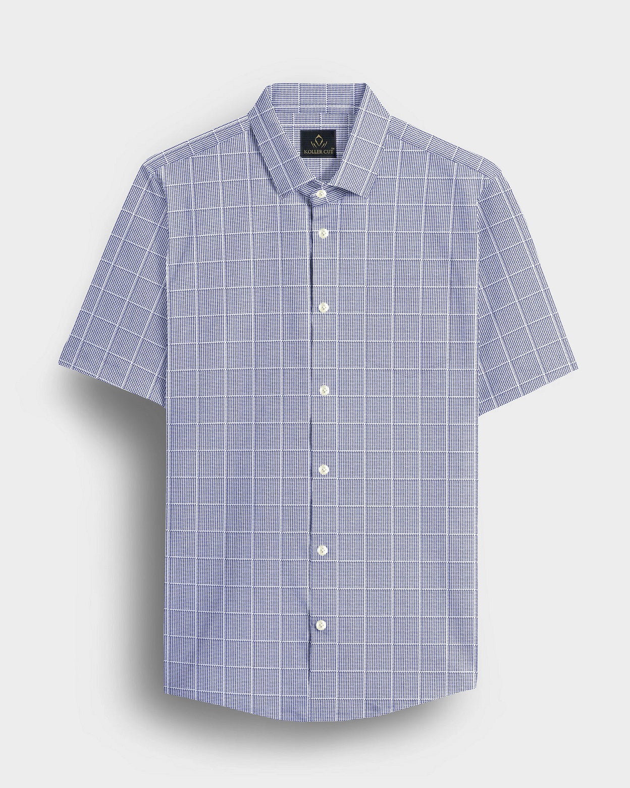 Ethereal Blue and Frost White Checks Cotton Shirt