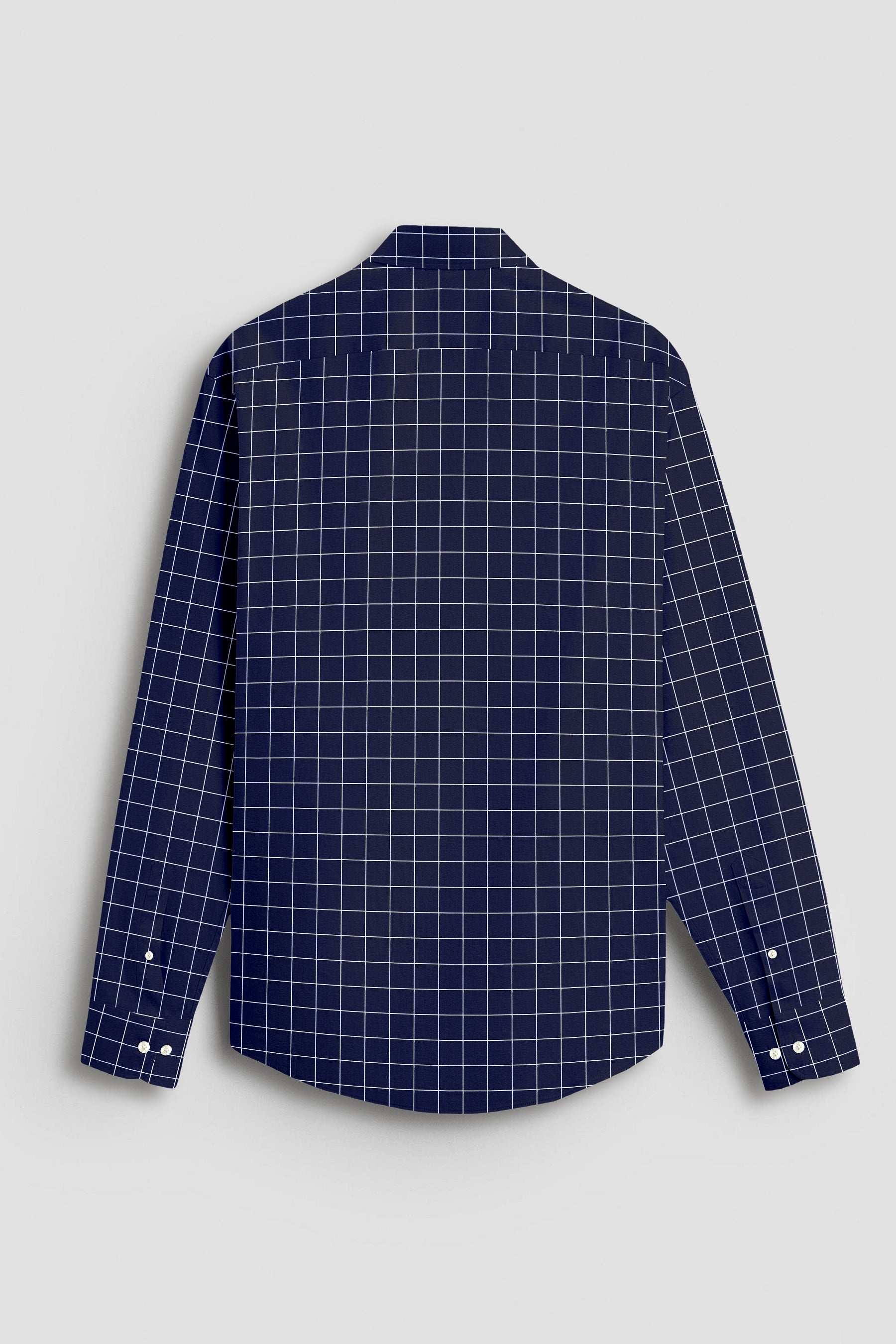 Sodalite Blue and Salt White Graph Checks Cotton Shirt
