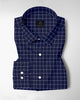 Sodalite Blue and Salt White Graph Checks Cotton Shirt
