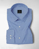 Baleine Blue and White Ninja Shuriken Printed Cotton Shirt