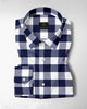 White and Ink Blue Buffalo Checks Cotton Shirt