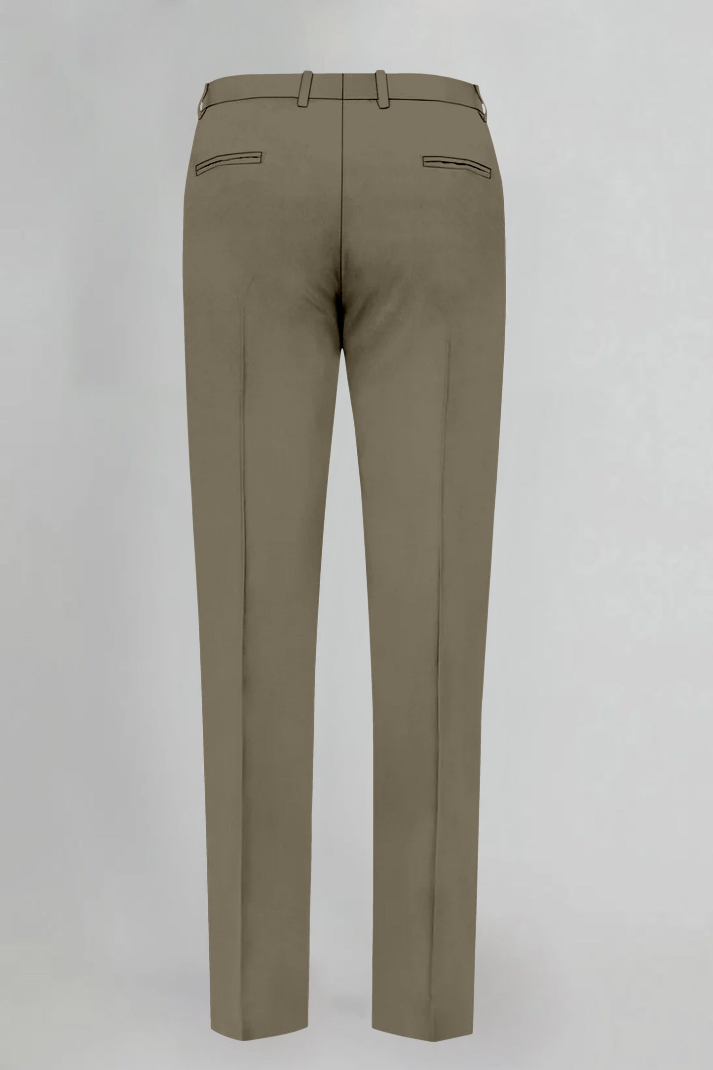 Iguana Green Solid Wool Blend Pant