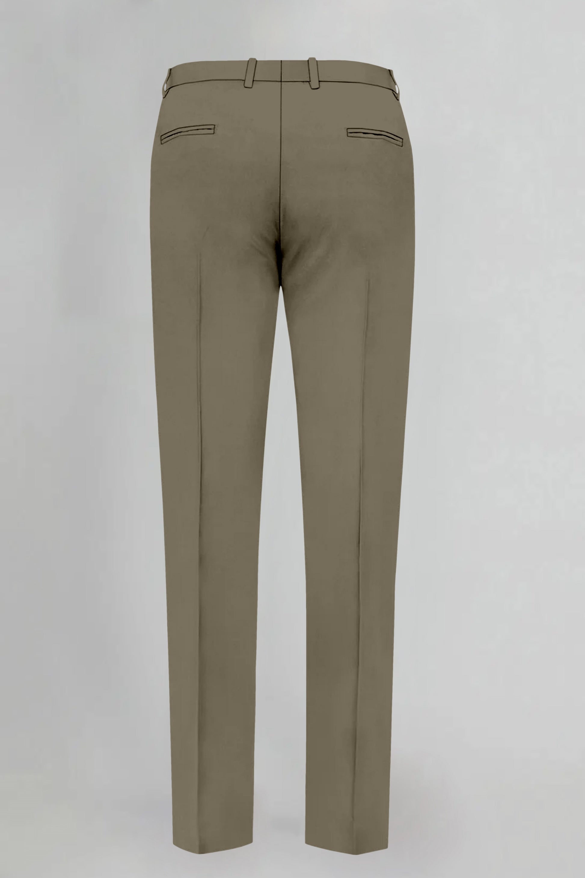 Iguana Green Solid Wool Blend Pant