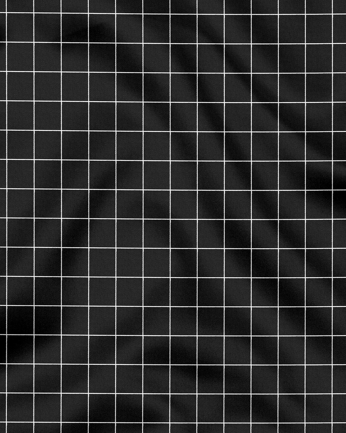 Raven Black and Salt White Graph Checks Cotton Shirt