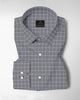 Titanium Gray and Salt White Graph Checks Cotton Shirt