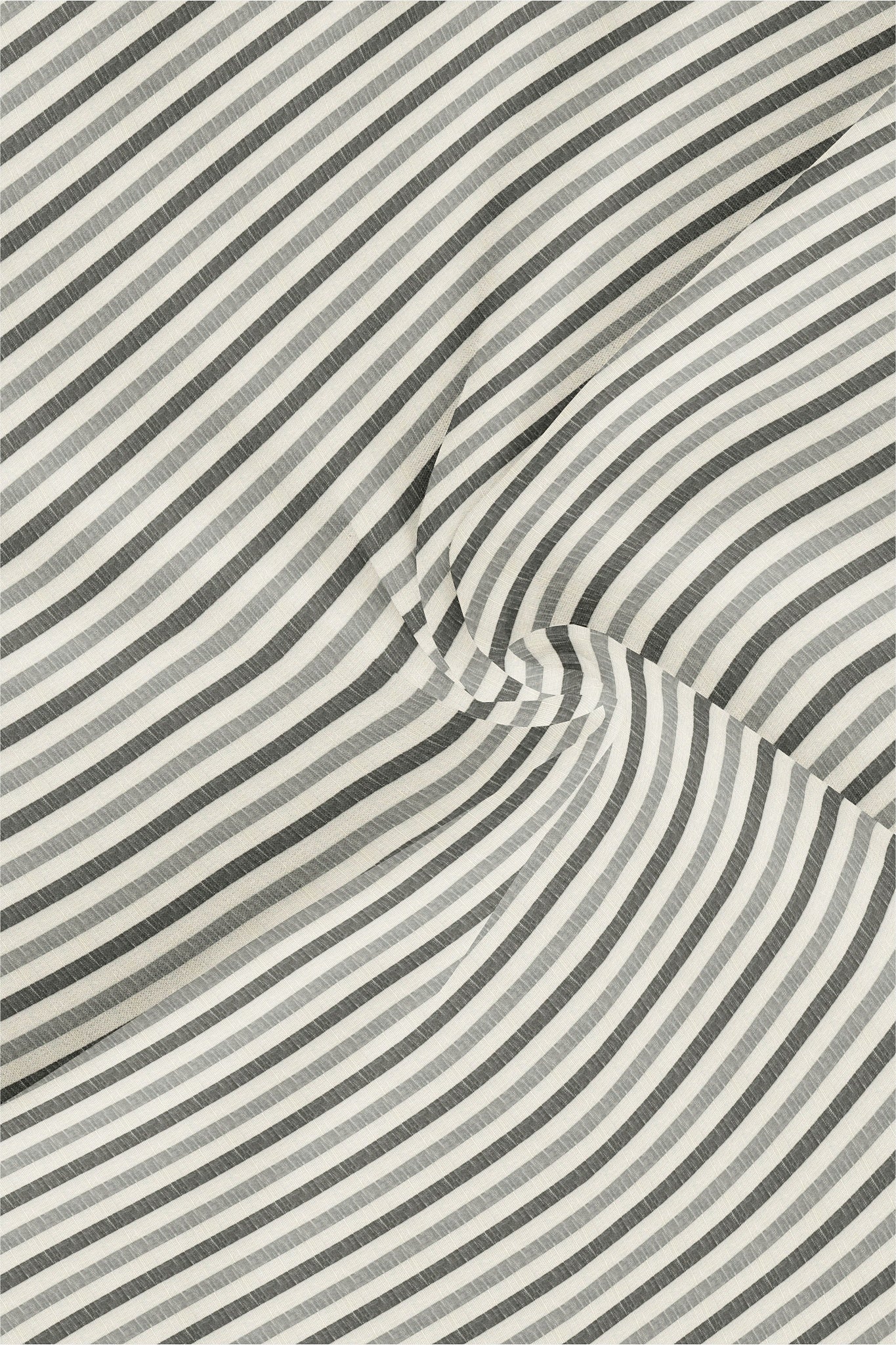 Beige with Cilantro Green and Titanium Gray Multi track Stripes Cotton Linen Shirt