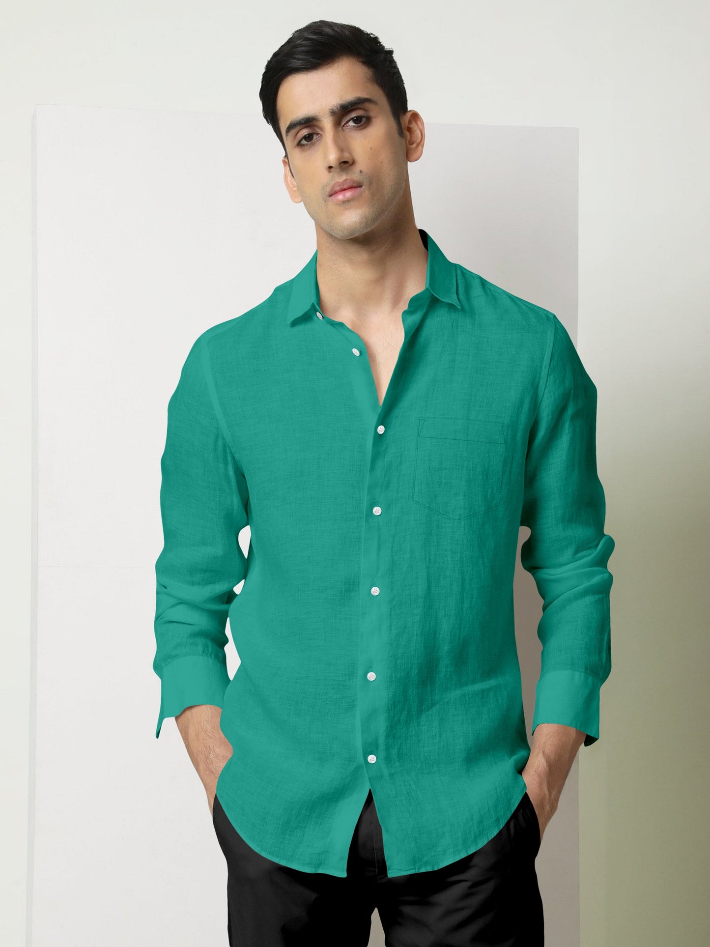 Leprechaun Green Luxurious Linen Shirt