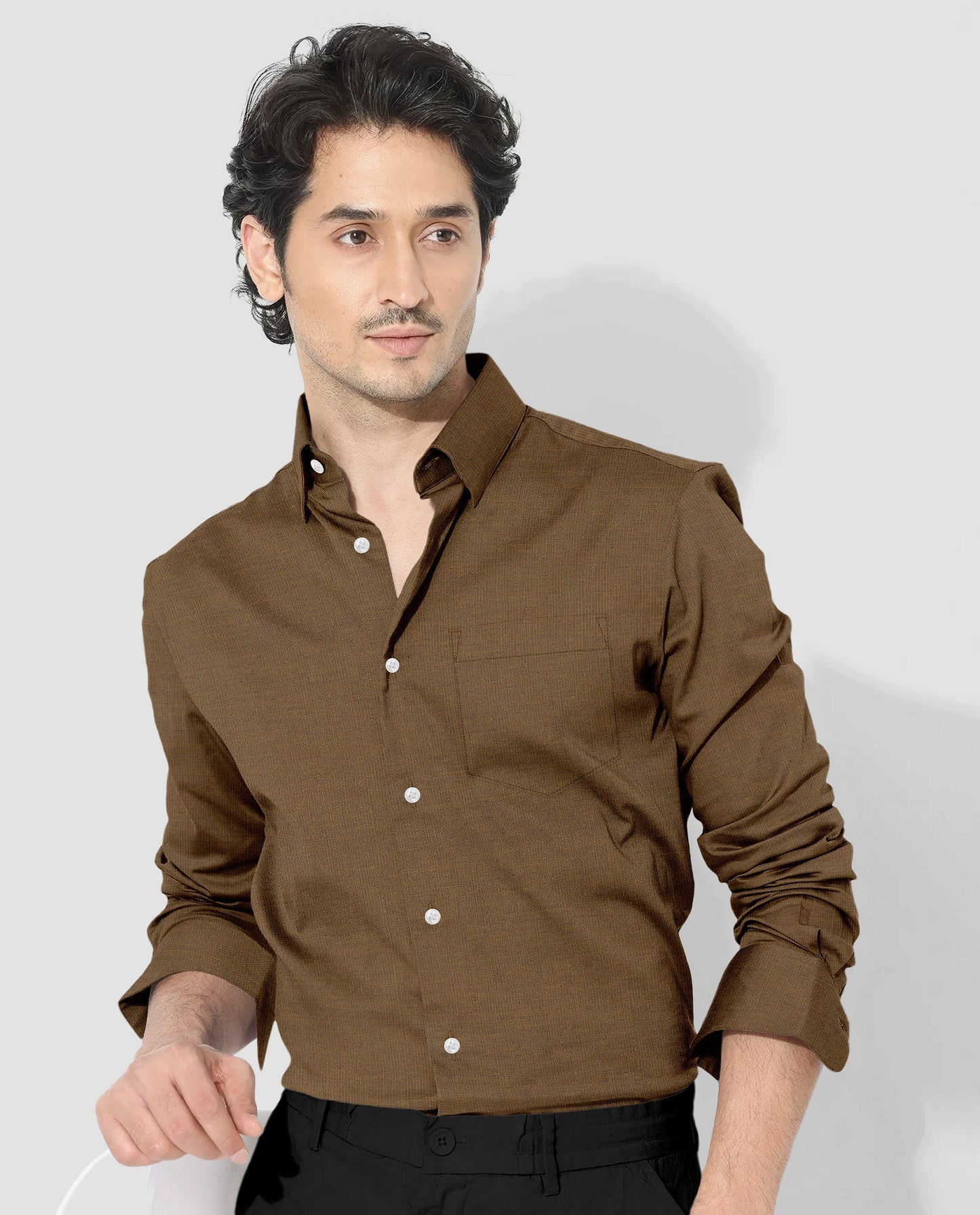 Ermine Brown Luxurious Linen Shirt 100% Pure linen Shirts in India 