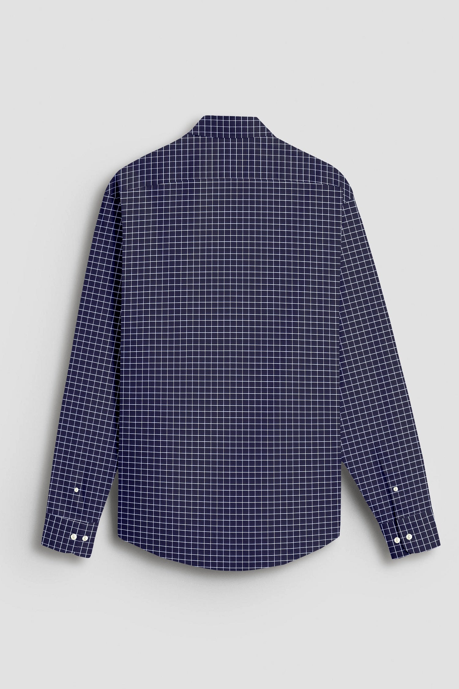 Monaco Blue and Snow White Checks Cotton Shirt
