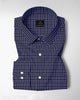 Monaco Blue and Snow White Checks Cotton Shirt
