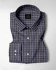 Niagara Blue and Mulch Brown Gingham Checks 2 ply Cotton Shirt