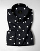 Cumin Black and Silk White Polka Dots Printed Cotton Shirt