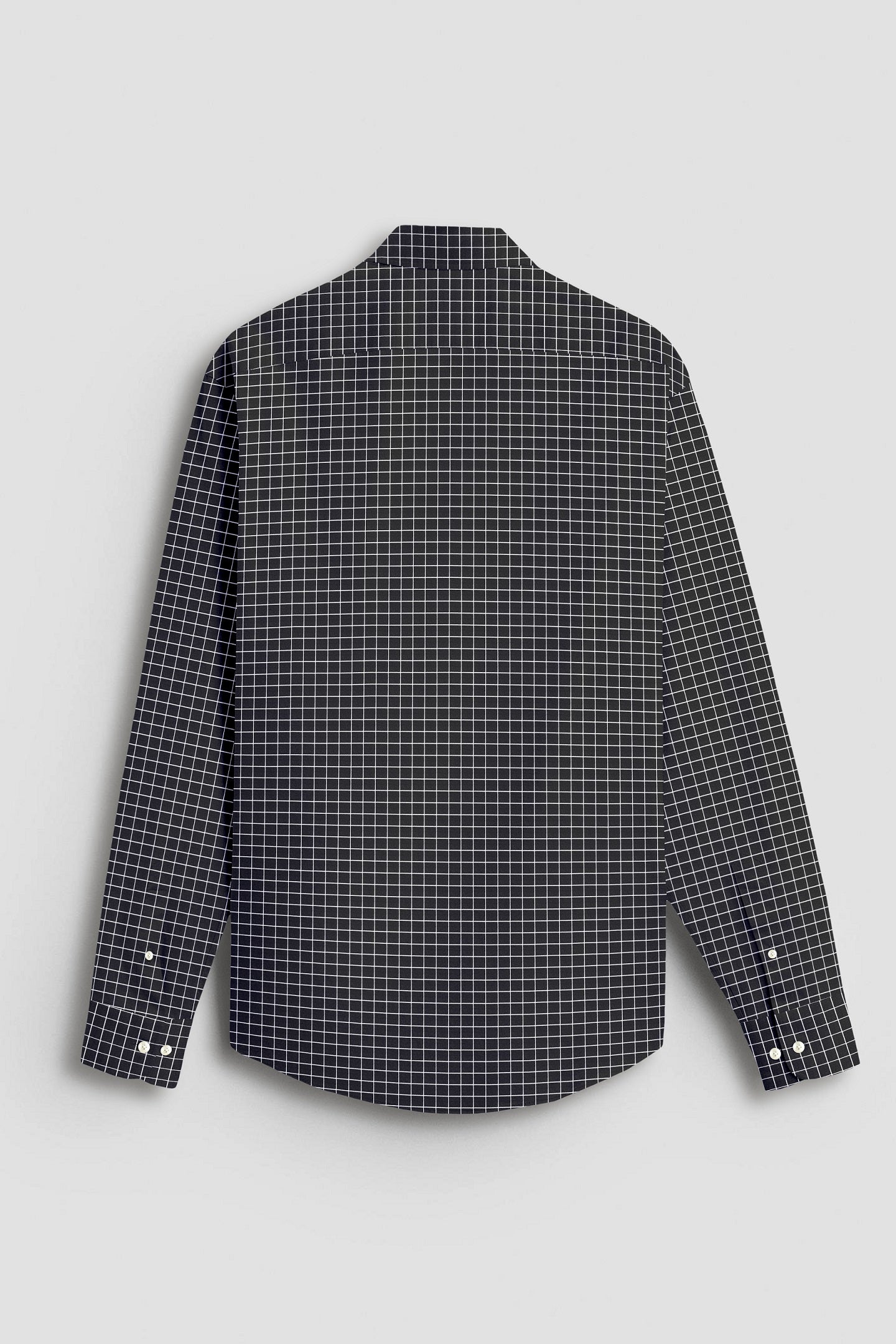 Crow Black and Snow White Checks Cotton Shirt