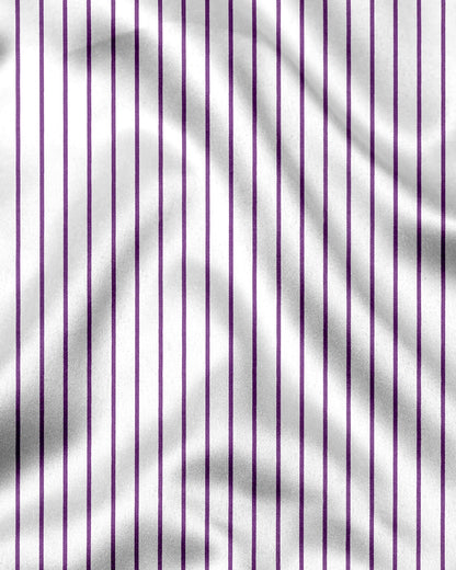White and Dahlia Purple Stipes Cotton Shirt