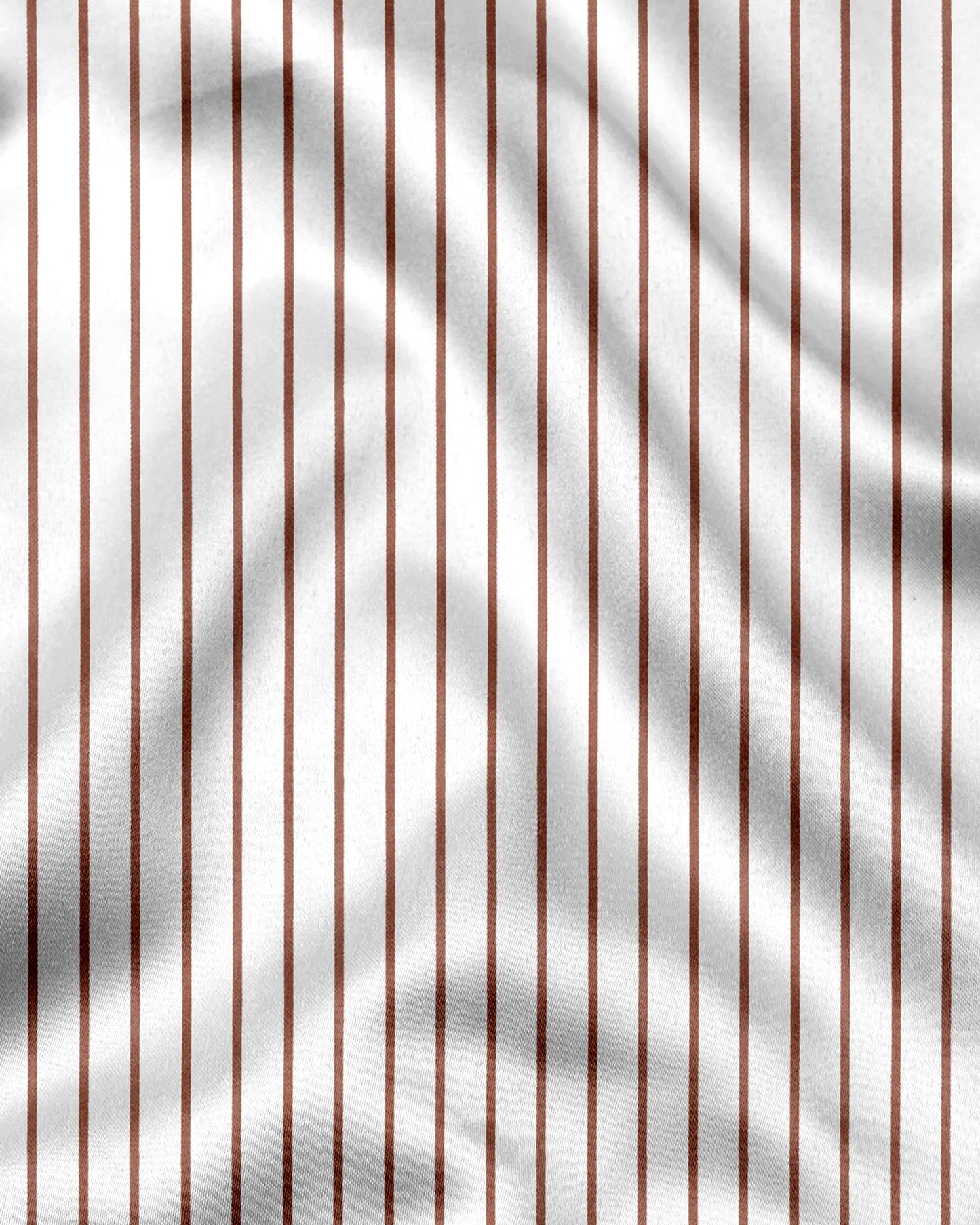 White and Copper Brown Stripes Designer Cotton Shirt