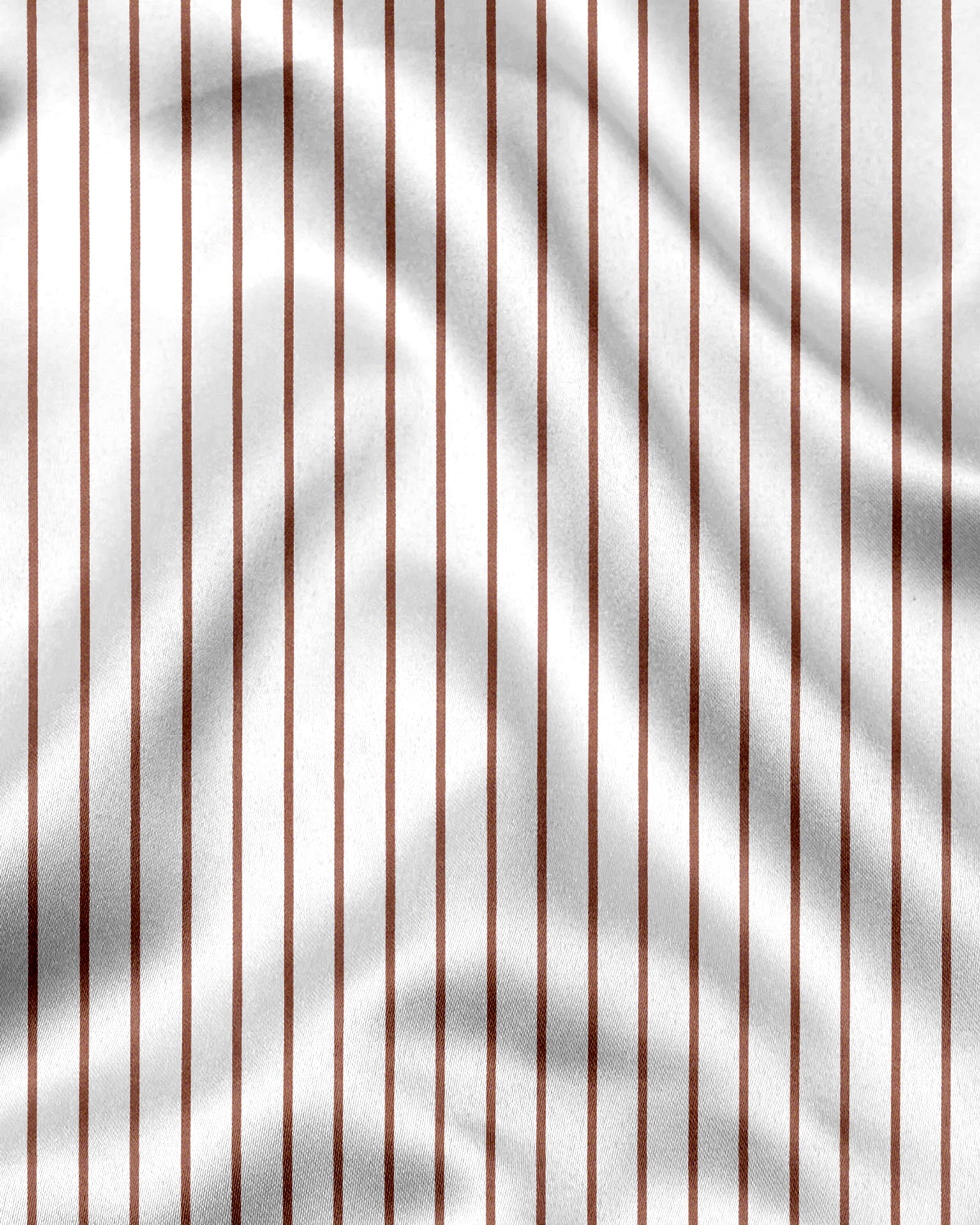 White and Copper Brown Stripes Designer Cotton Shirt