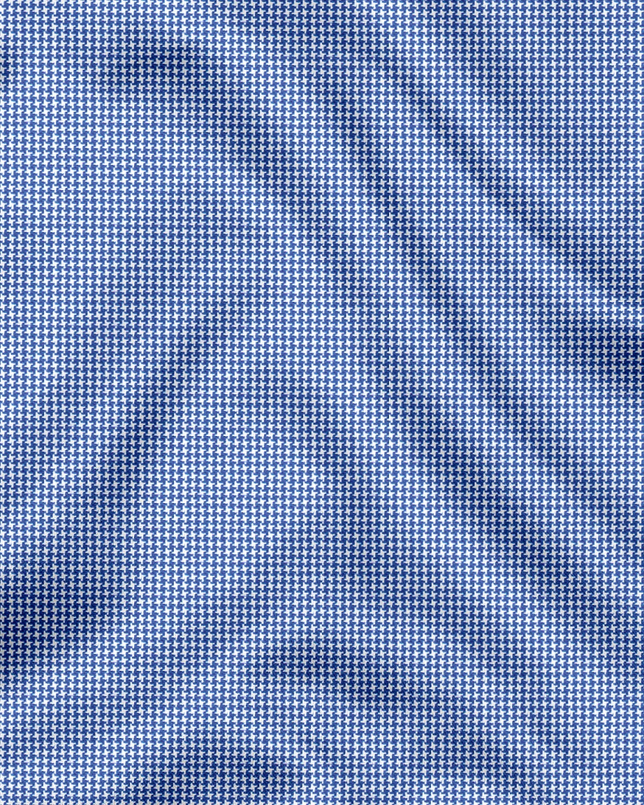 Baleine Blue and White Ninja Shuriken Printed Designer Cotton Shirt