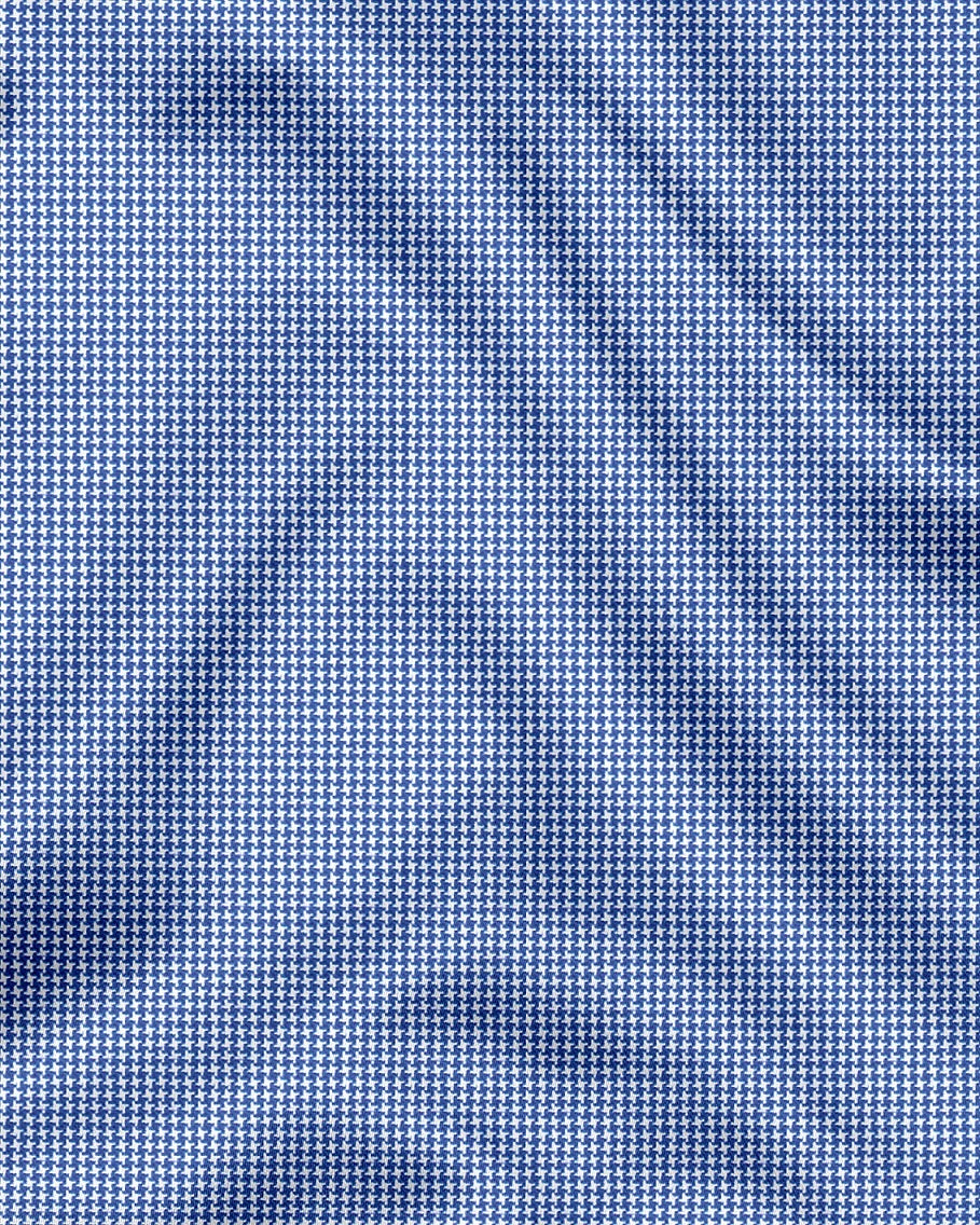 White and Baleine Blue Ninja Shuriken Printed Cotton Shirt