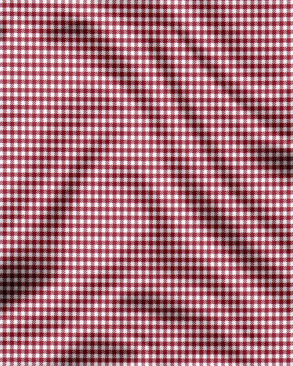 White and Maroon Gingham Checks Designer Cotton Shirt