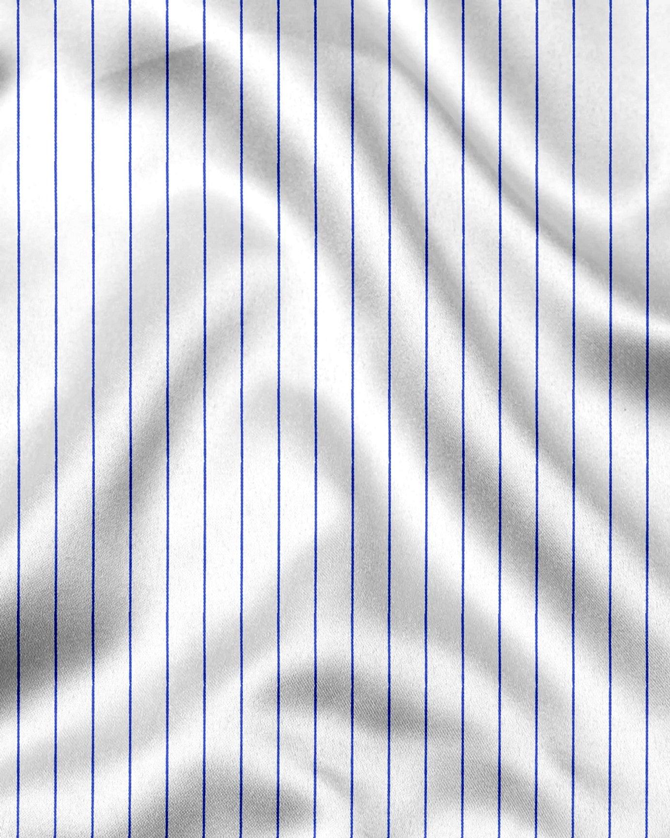 White and Dodger Blue Pin Stripes Cotton Shirt