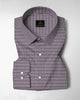 White with Obsidian Black and Garnet Red Hounds Tooth Checks 2 ply Giza Cotton Shirt